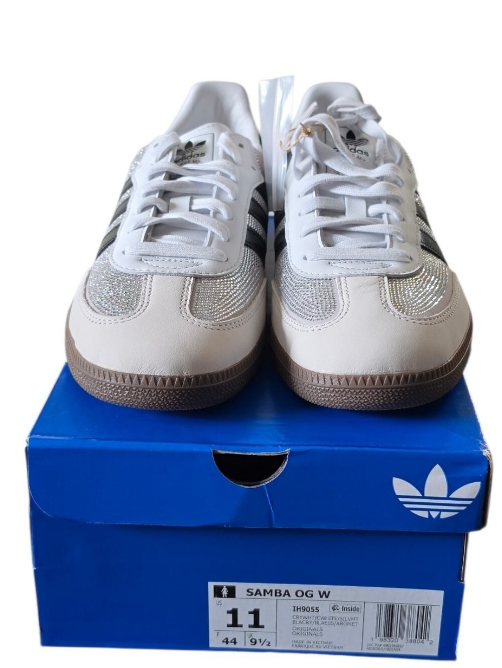 adidas Samba OG Women’s Sneakers in White, Black and Sparkle